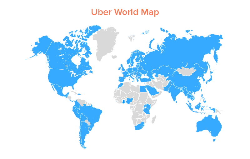 Uber has services in 63 countries and in more than 700 cities