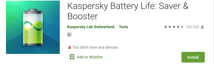 Kaspersky Battery Life: Saver & Booster
