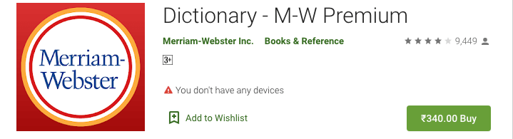 Dictionary – MW premium