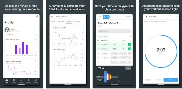 Strong: Exercise Gym Log