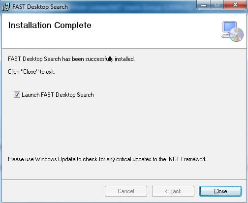 FAST Desktop Search Installation