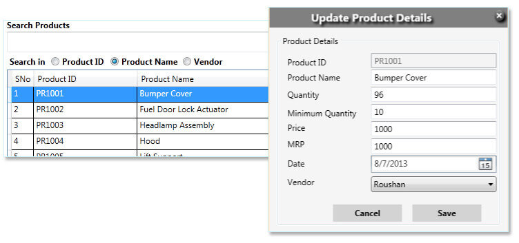 Product Management Point of Sale