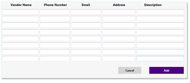 Vendors Management Point of Sale