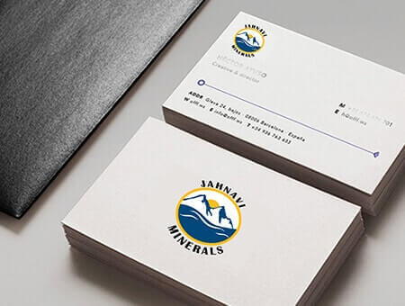 Business Card Jahnavi Minrals Design